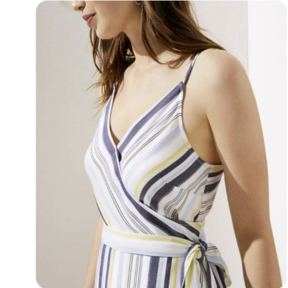 LOFT Dresses & Skirts - NWT LOFT TALL Striped Strappy Wrap Dress